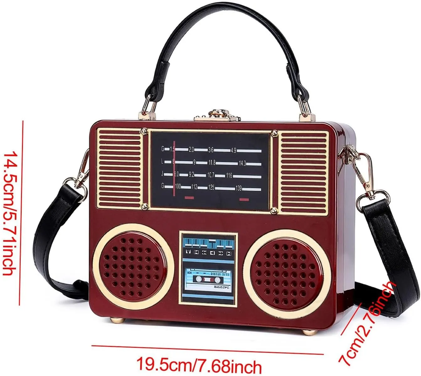 Radio Shape Shoulder Bag Large Capacity Cross Body for Commuting Holiday Work