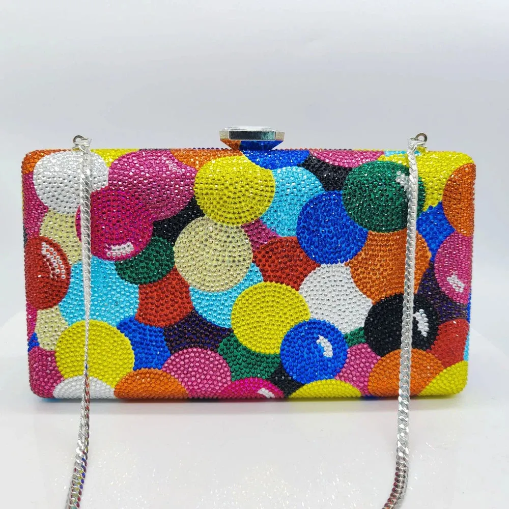 Rainbow Crystal Evening Clutch