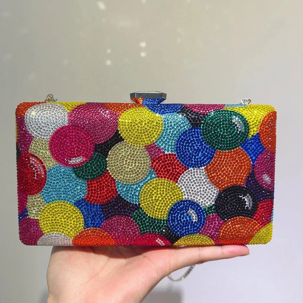Rainbow Crystal Evening Clutch