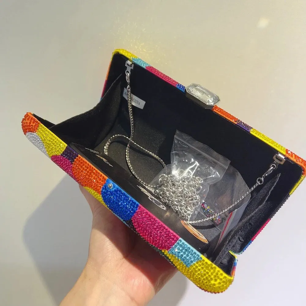 Rainbow Crystal Evening Clutch