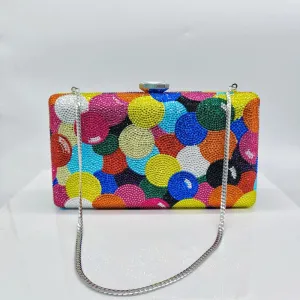 Rainbow Crystal Evening Clutch