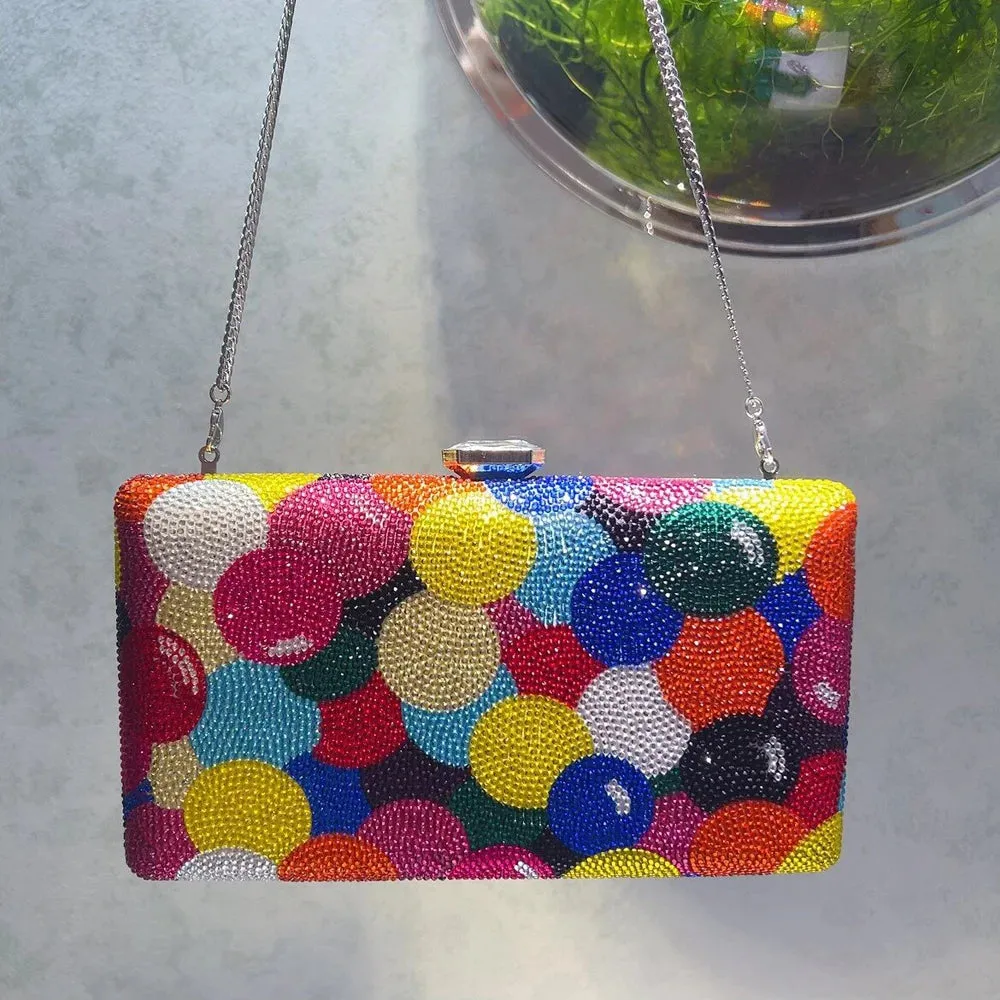 Rainbow Crystal Evening Clutch