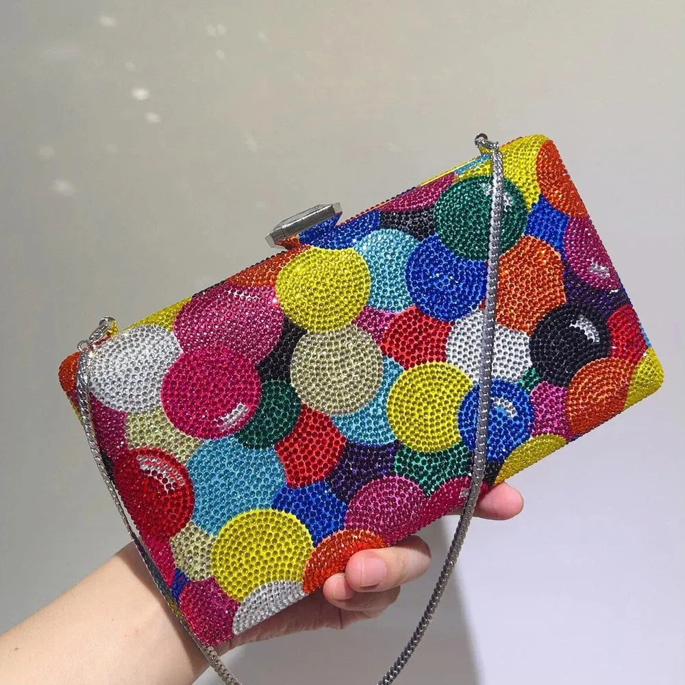 Rainbow Crystal Evening Clutch
