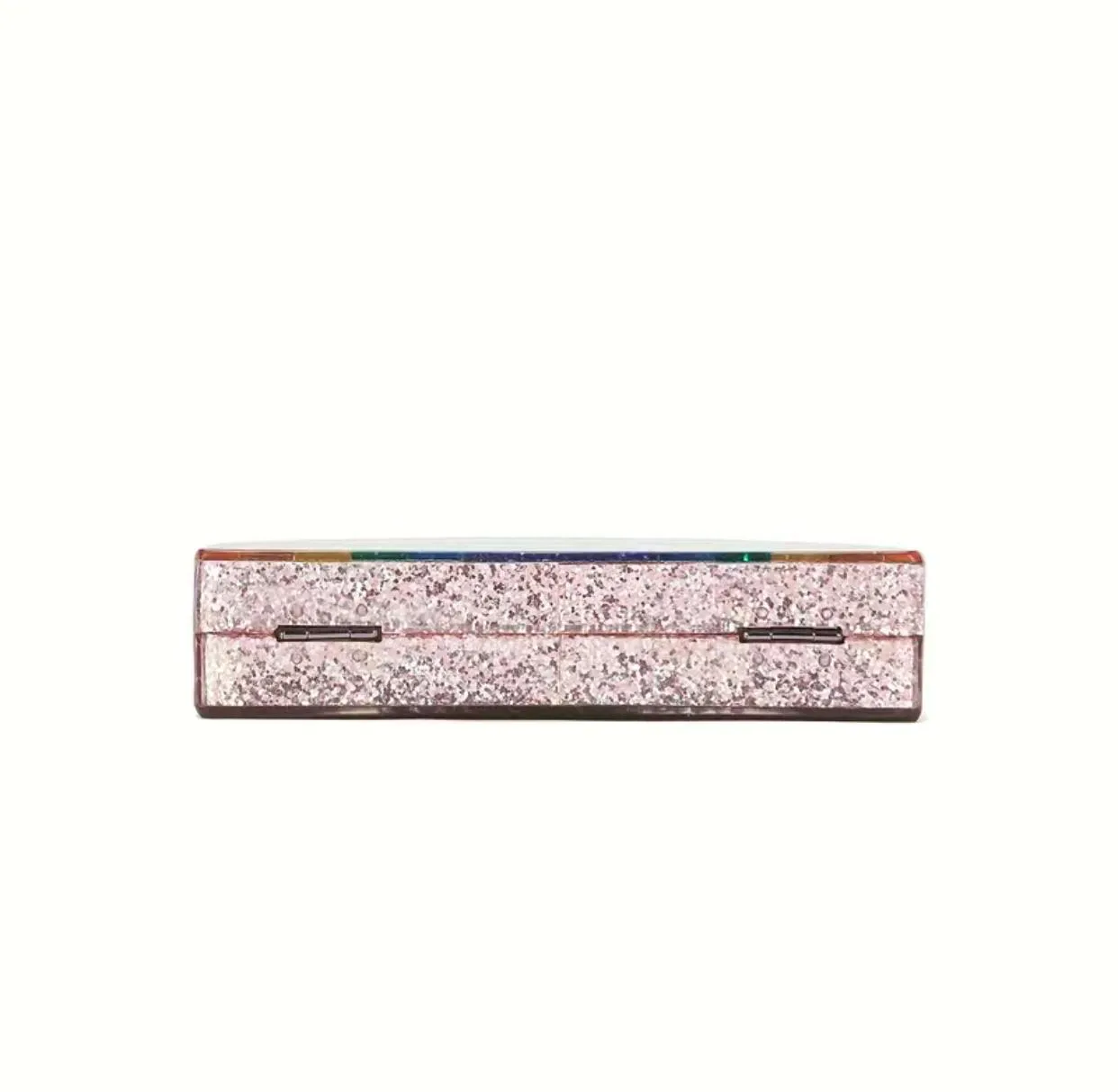 Rainbow Glitter Semicircle Clutch Bag