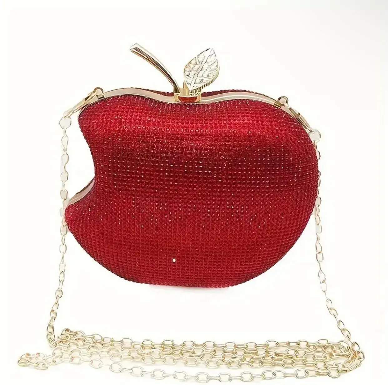 Red Apple-shaped Clutch Bag