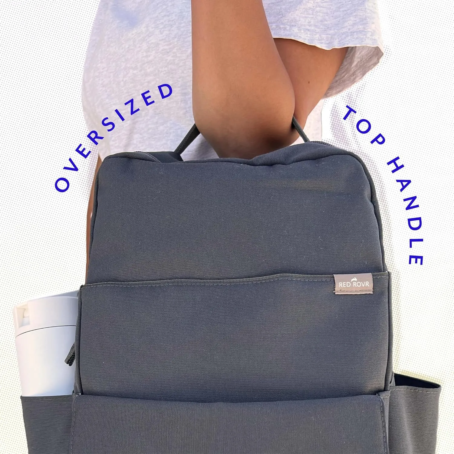 RED ROVR Roo Lightweight 1 LB Diaper Bag Backpack | 11 organizational pockets| Durable & Water-Resistant (Charcoal Doodle)