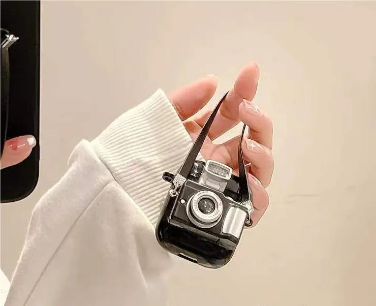 Retro 3d Black Pink White Yellow Airpods Case