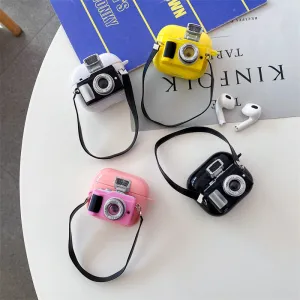 Retro 3d Black Pink White Yellow Airpods Case
