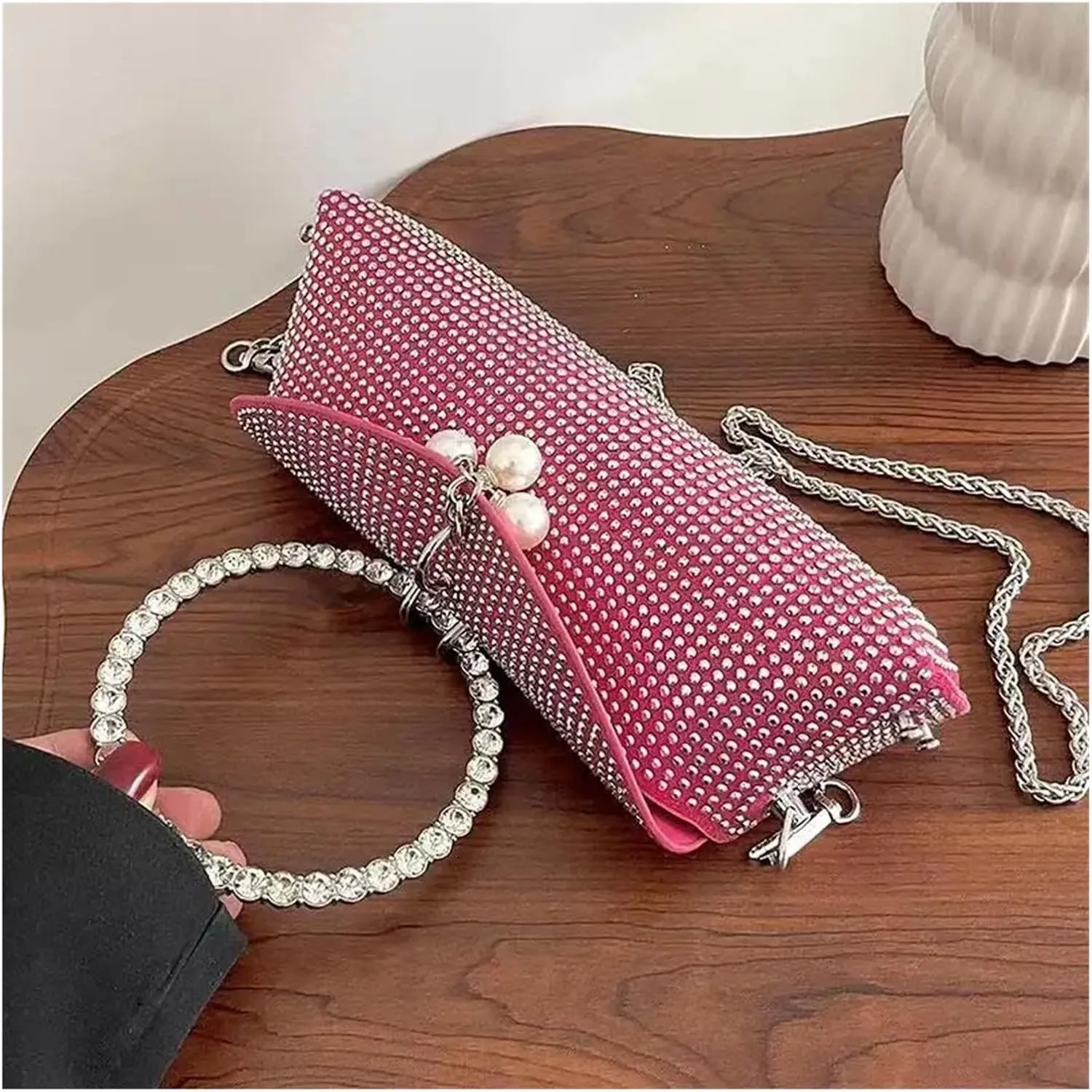 Rhinestone Bags Diamond Handbags For Women Wedding Party Handle Bag Bling Rhinestone Prom Party Bridal Sparkly