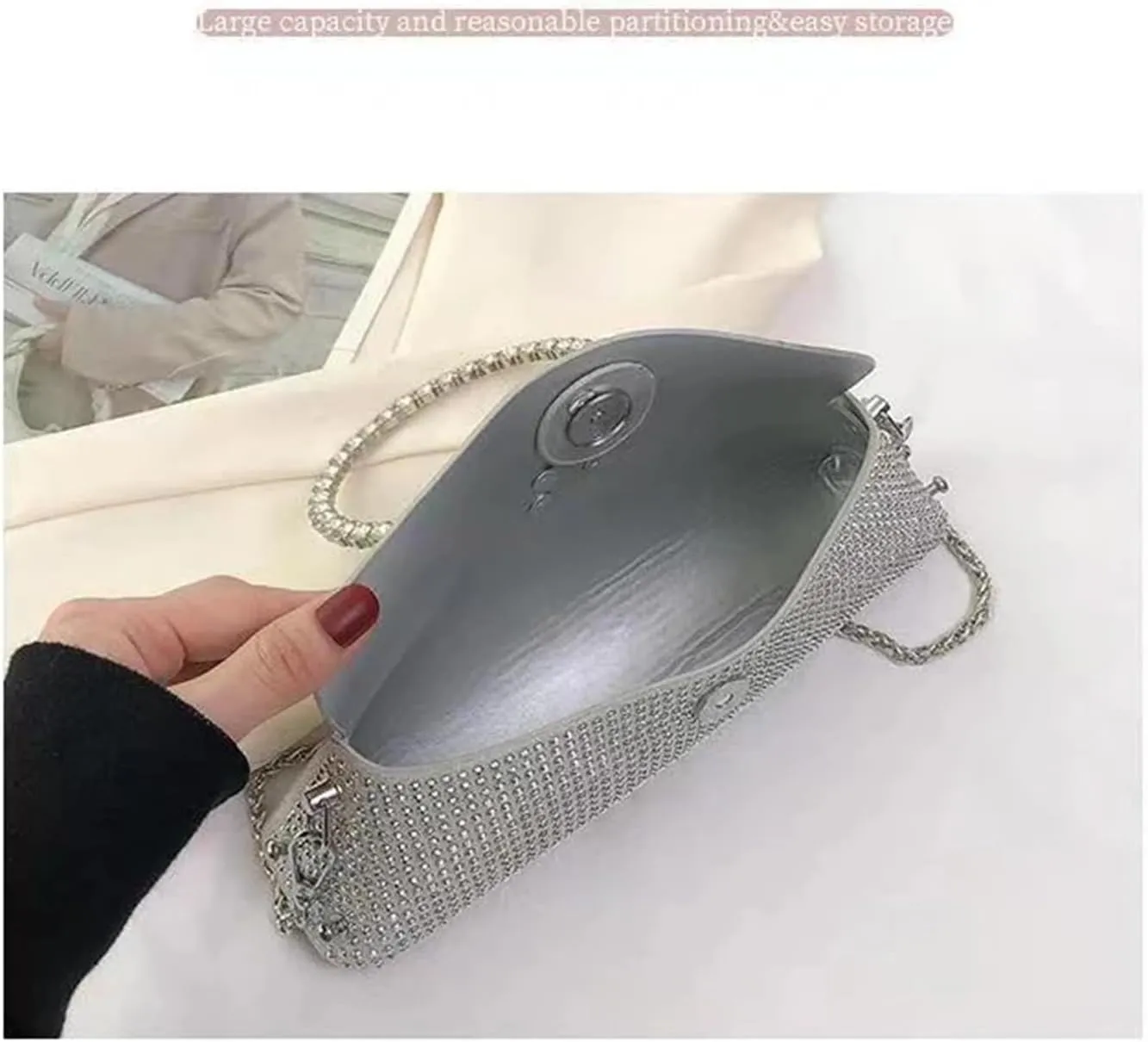 Rhinestone Bags Diamond Handbags For Women Wedding Party Handle Bag Bling Rhinestone Prom Party Bridal Sparkly