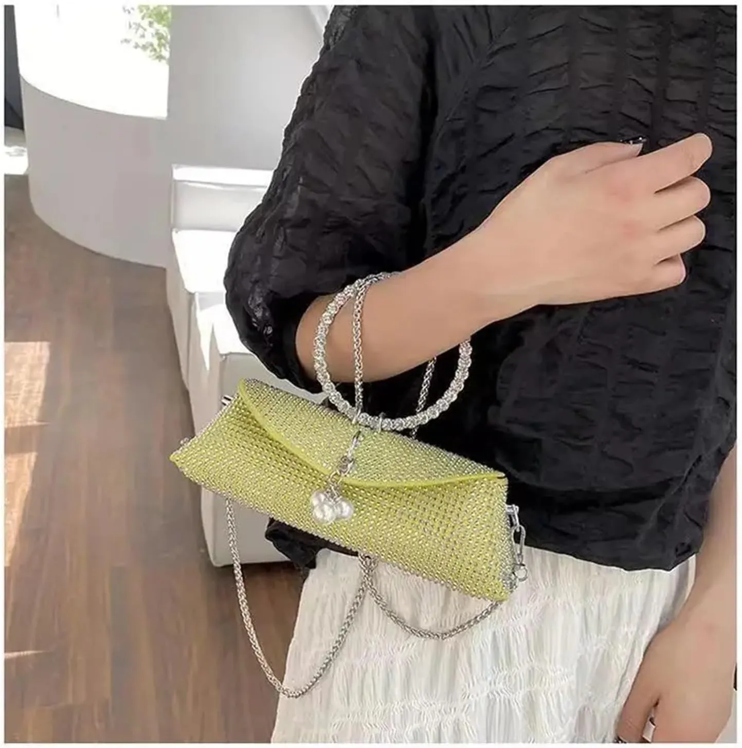 Rhinestone Bags Diamond Handbags For Women Wedding Party Handle Bag Bling Rhinestone Prom Party Bridal Sparkly