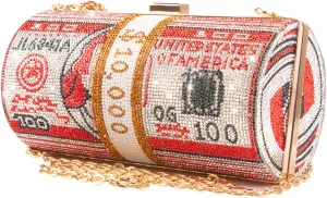 Rhinestone Clutch Purses for Women,Realistic Money Bag Purses for Party Diamond Novelty Purse Evening Handbag