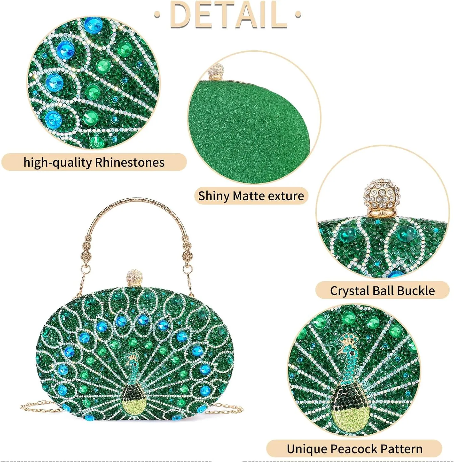 Rhinestone Evening Clutch Purses for Women Evening Clutch bag Crossbody & Shoulder Bag For Wedding Night out Party