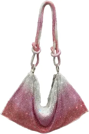 Rhinestone Purse Silver Sparkly Handbag Evening Glitter Clutch Bag for Women Shiny Bag for Wedding Prom and Party