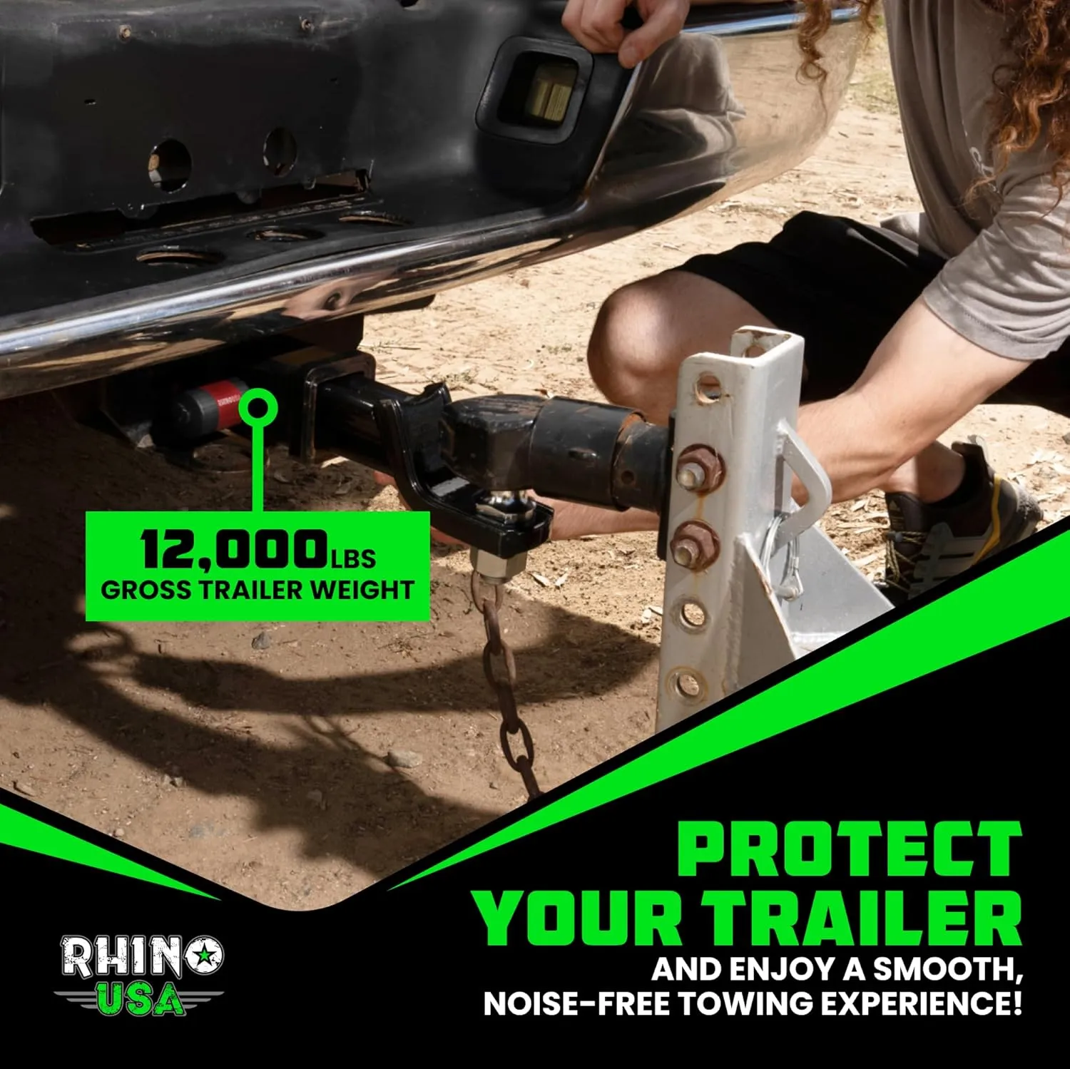 Rhino USA Trailer Hitch Pin (2 Inch) Patented 5/8" Locking Receiver Hitch Pins for Class III IV Hitches - Weatherproof Anti-Theft Lockable Pin with Debris Protection - Used to Tow Truck, etc - Red