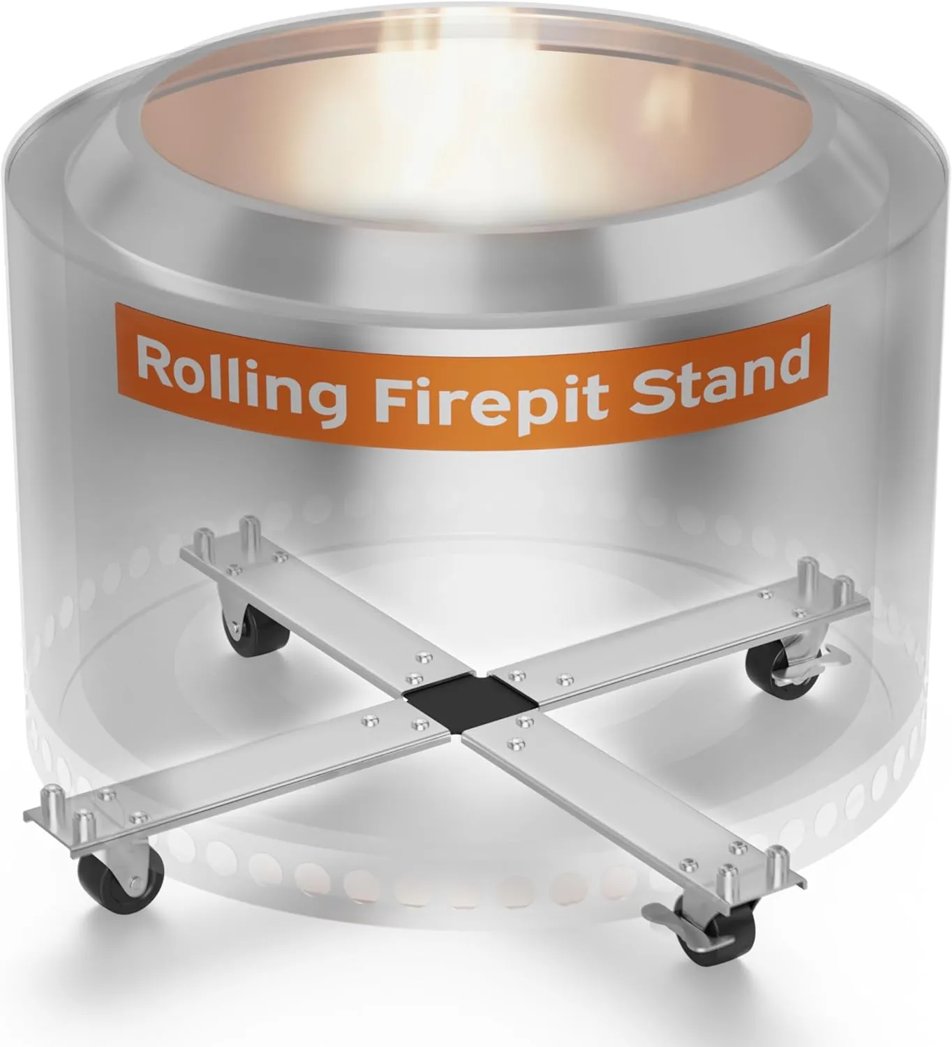 Rolling Solo Stove Bonfire Stand – 21" Fire Pit on Wheels Solostove Stand – Rust-Proof Aluminum & Stainless Steel Solo Stove Accessories for Patio, Camping and Gifting