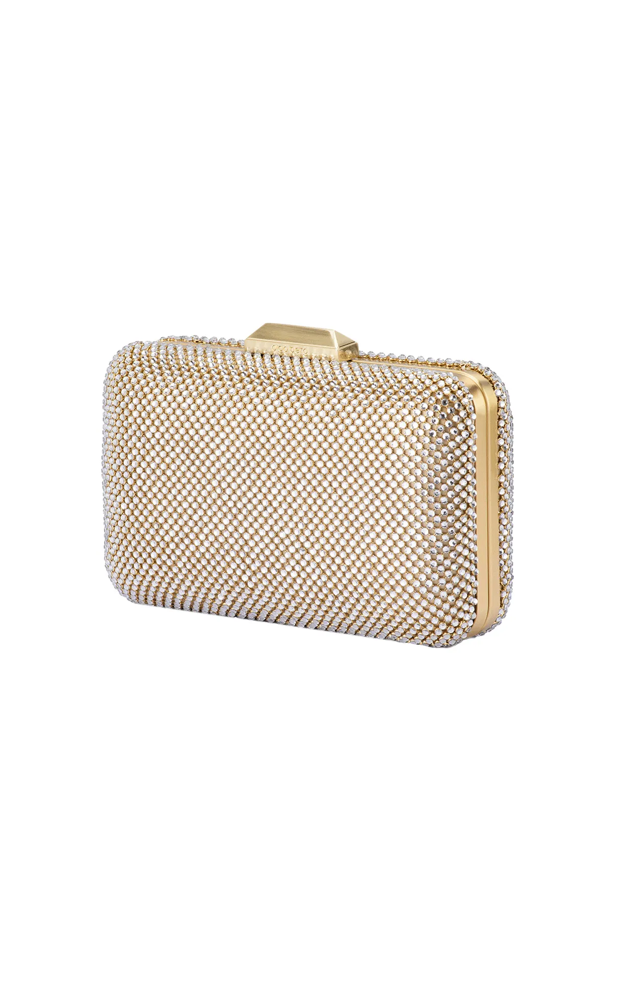 RONNY CRYSTAL MESH CLUTCH IN CHAMPAGNE