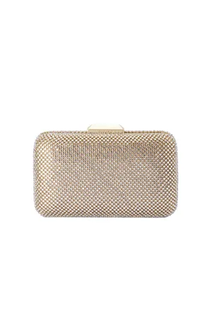 RONNY CRYSTAL MESH CLUTCH IN CHAMPAGNE