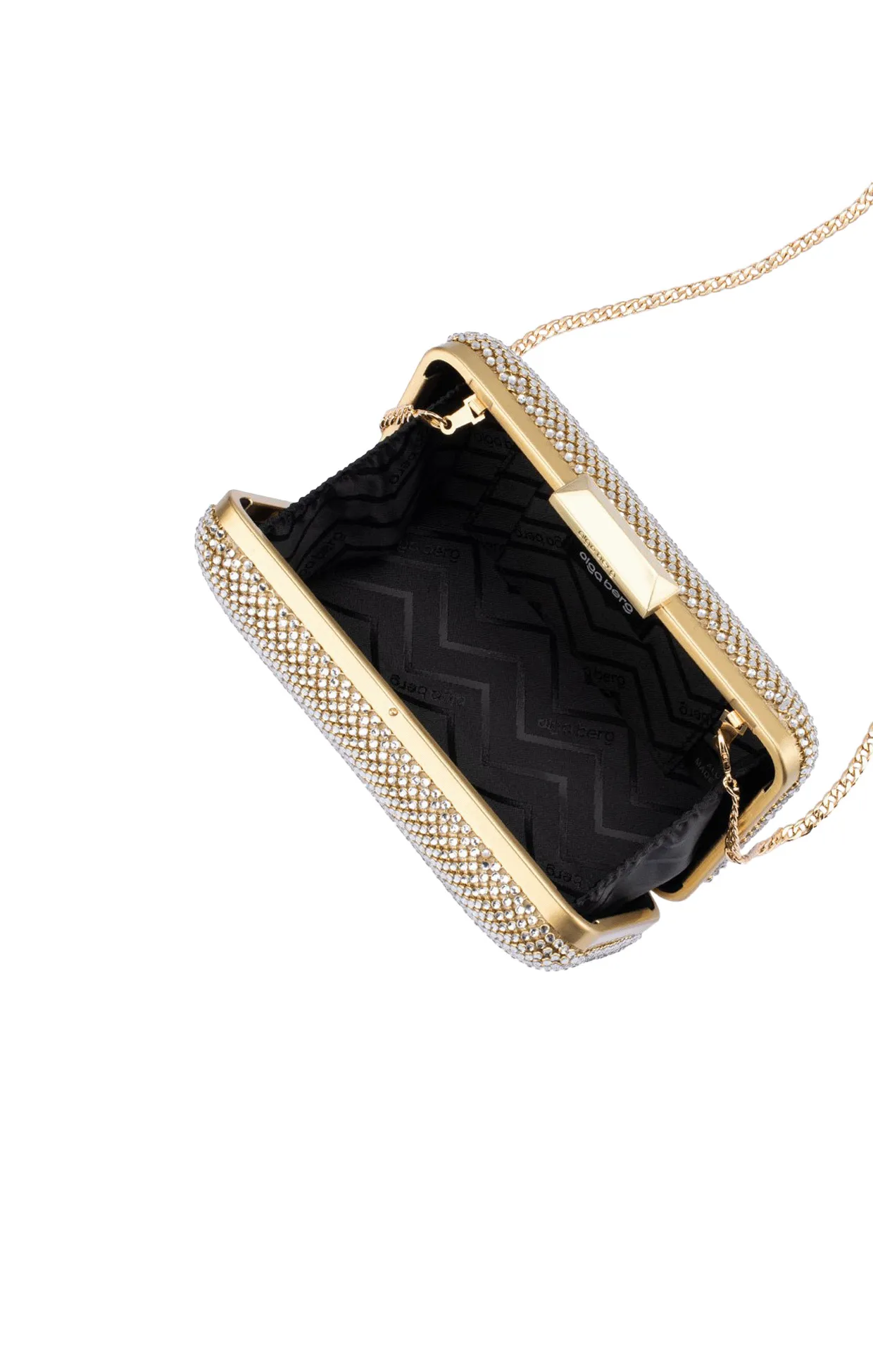 RONNY CRYSTAL MESH CLUTCH IN CHAMPAGNE