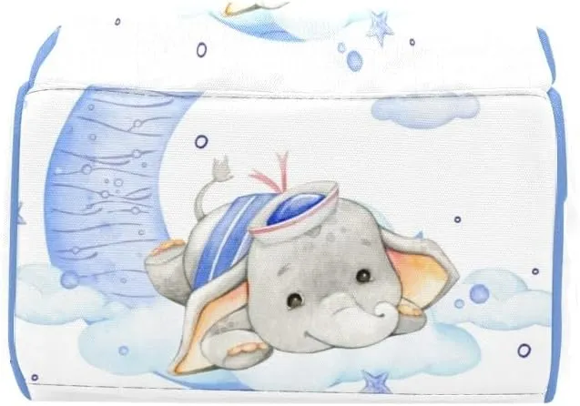 Sailor Elephant Personalized Diaper Bag,Custom Name Large Capacity Diaper Backpack Travel Casual Daypack Nappy Bag Gifts