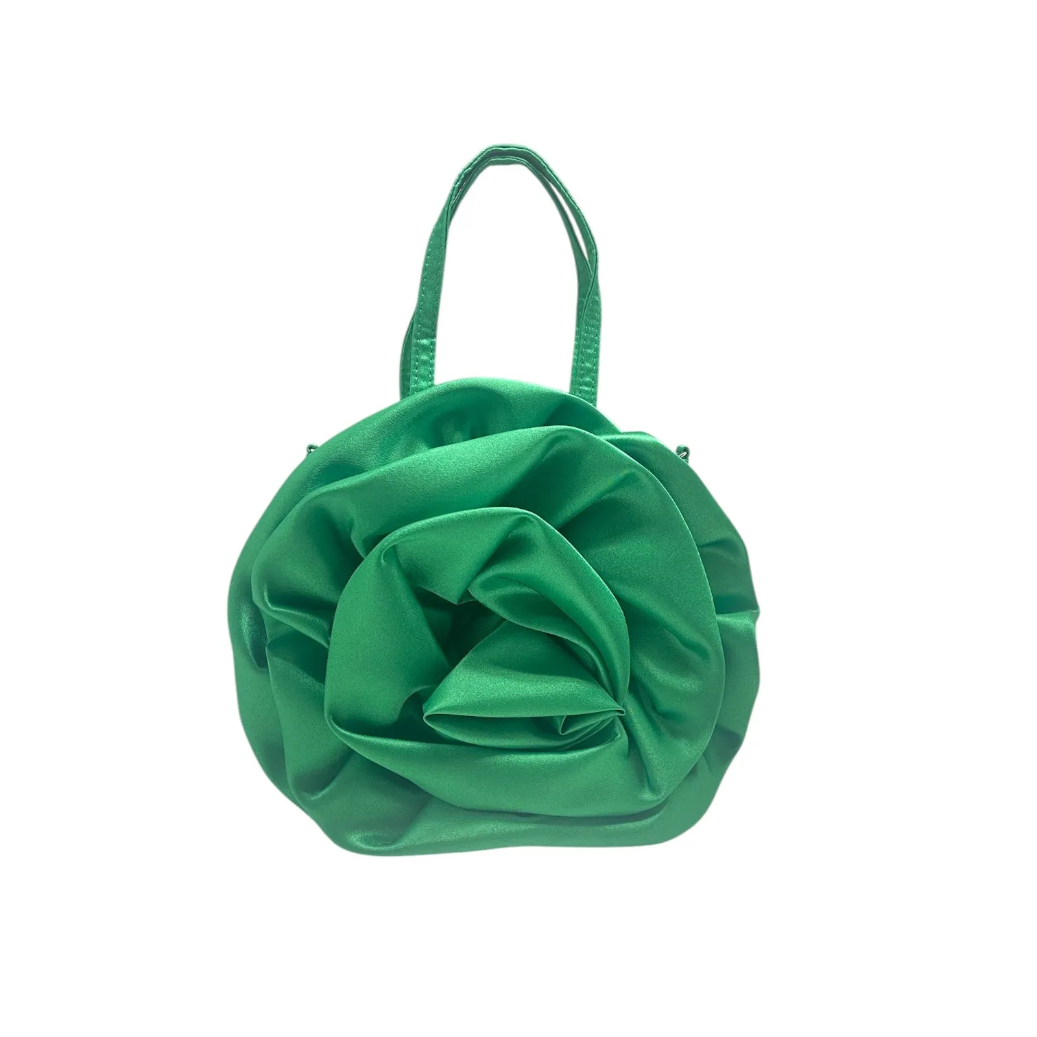 Satin Green Rose Bag
