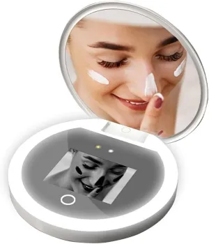 SHAPERME Smart Sunscreen UV Makeup Mirror Handheld LED Beauty Eye Protection Makeup Makeup Rechargeable Portable Mirror G4I0 Mirror