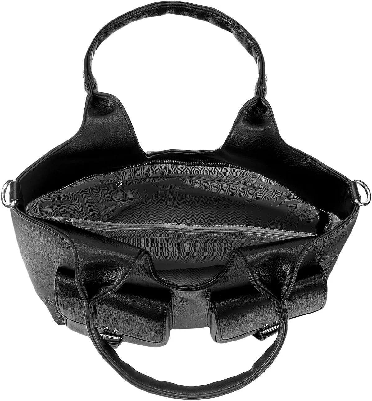Shoulder Bag for Women, Black Toto Bags with Zipper Closure (#Black)