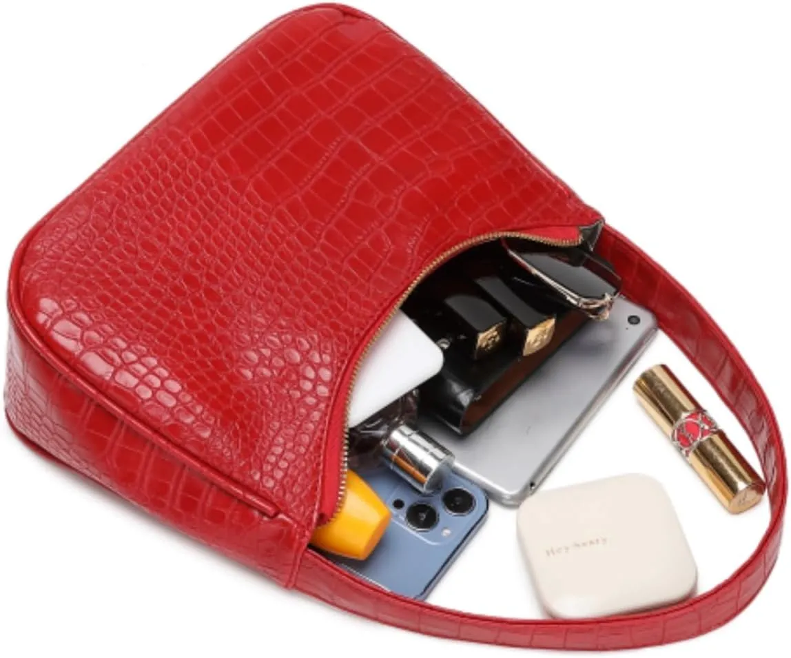 Shoulder Bags for Women, Cute Hobo Tote Handbag Mini Clutch Purse with Zipper Closure