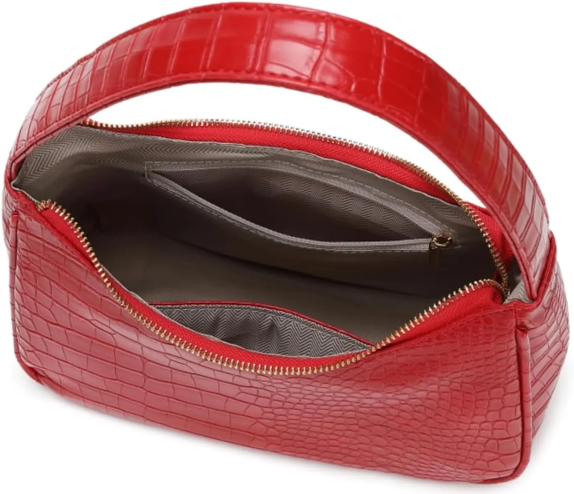 Shoulder Bags for Women, Cute Hobo Tote Handbag Mini Clutch Purse with Zipper Closure