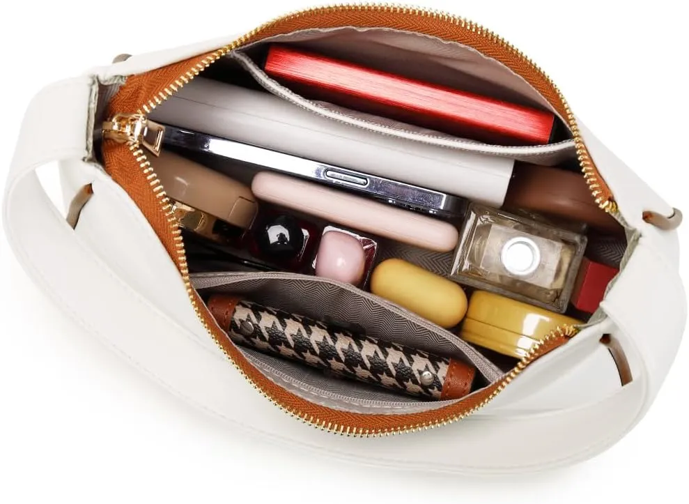 Shoulder Bags for Women, Cute Hobo Tote Handbag Mini Clutch Purse with Zipper Closure