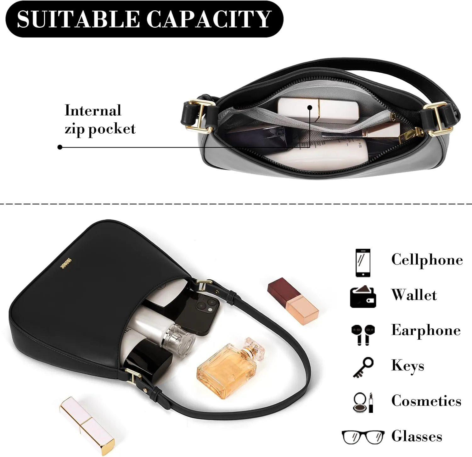 Shoulder Bags for Women Y2k Purses and Handbags Crossbody Bag Trendy Leather Shoulder Purse Small Hobo Tote Bag