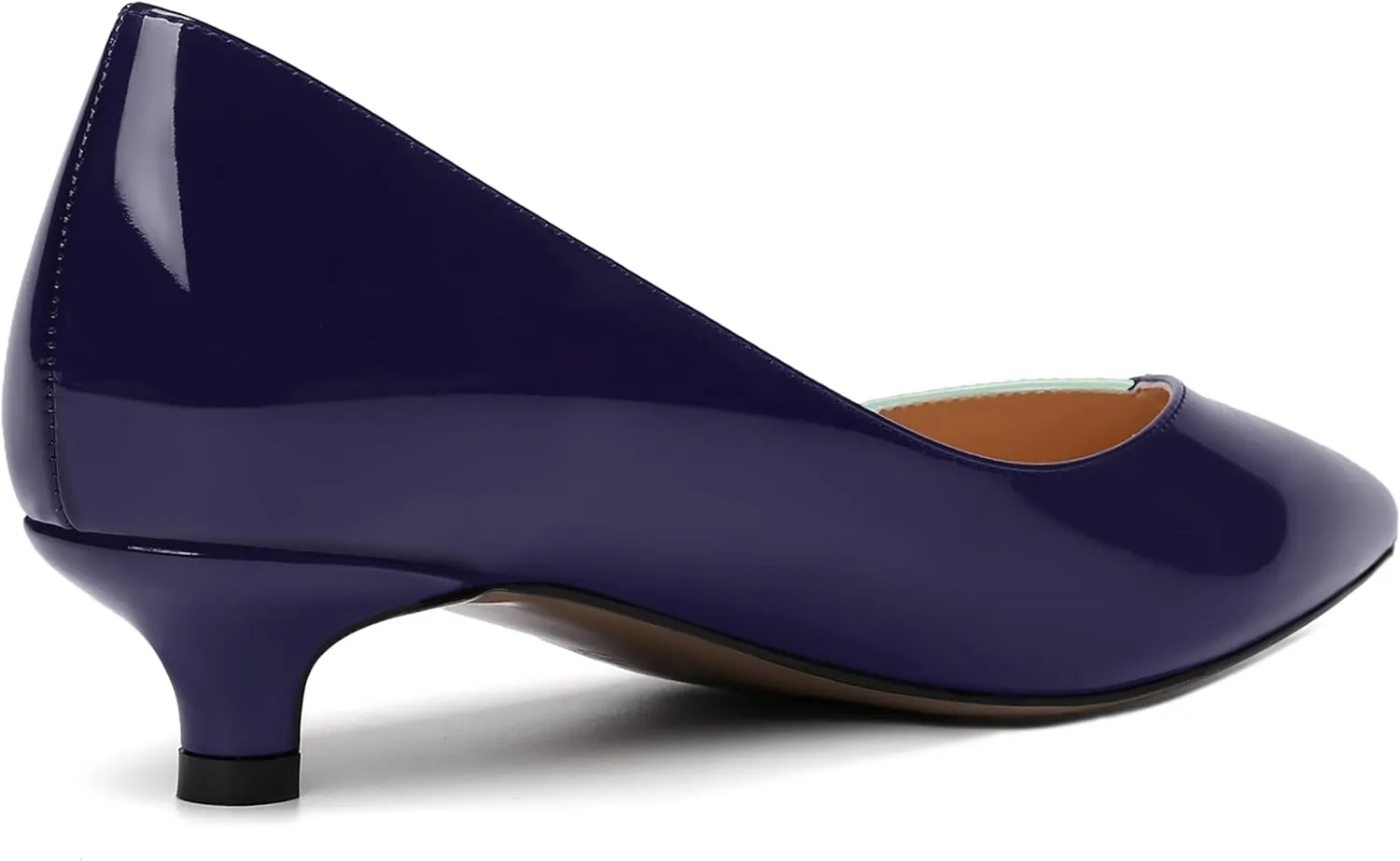SHOWFOREST Women's Business Slip On Pointed Toe Formal Patent Solid Kitten Low Heel Pumps Shoes 1.5 Inch