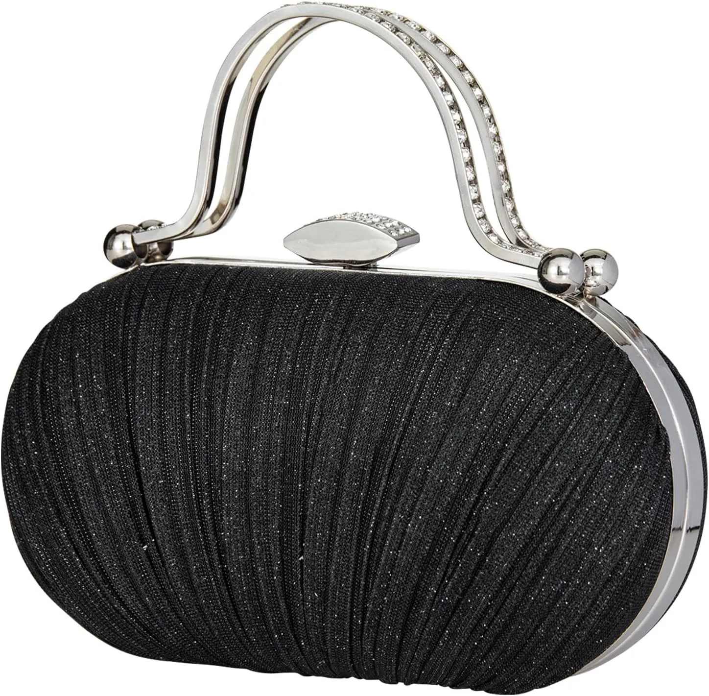 Simcat Women Gold Clutch Purses Glitter Evening Handbag Pleated Evening Bag for Lady Formal Bridal Wedding Prom