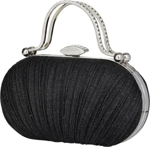 Simcat Women Gold Clutch Purses Glitter Evening Handbag Pleated Evening Bag for Lady Formal Bridal Wedding Prom