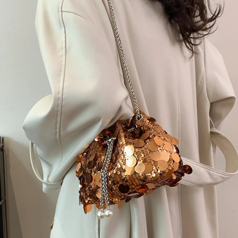 Sither Women's Evening Handbag Large Sequin Evening Bag Purses for Women Glitter Sparkly Handbag for Party