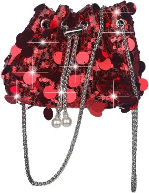 Sither Women's Evening Handbag Large Sequin Evening Bag Purses for Women Glitter Sparkly Handbag for Party