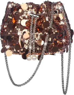 Sither Women's Evening Handbag Large Sequin Evening Bag Purses for Women Glitter Sparkly Handbag for Party