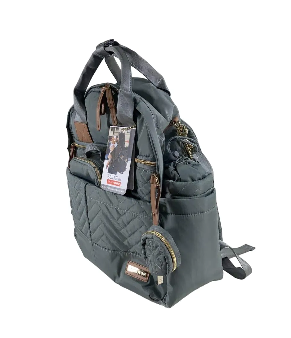 Skip Hop 6-in-1 Diaper Bag Backpack Suite, Dove
