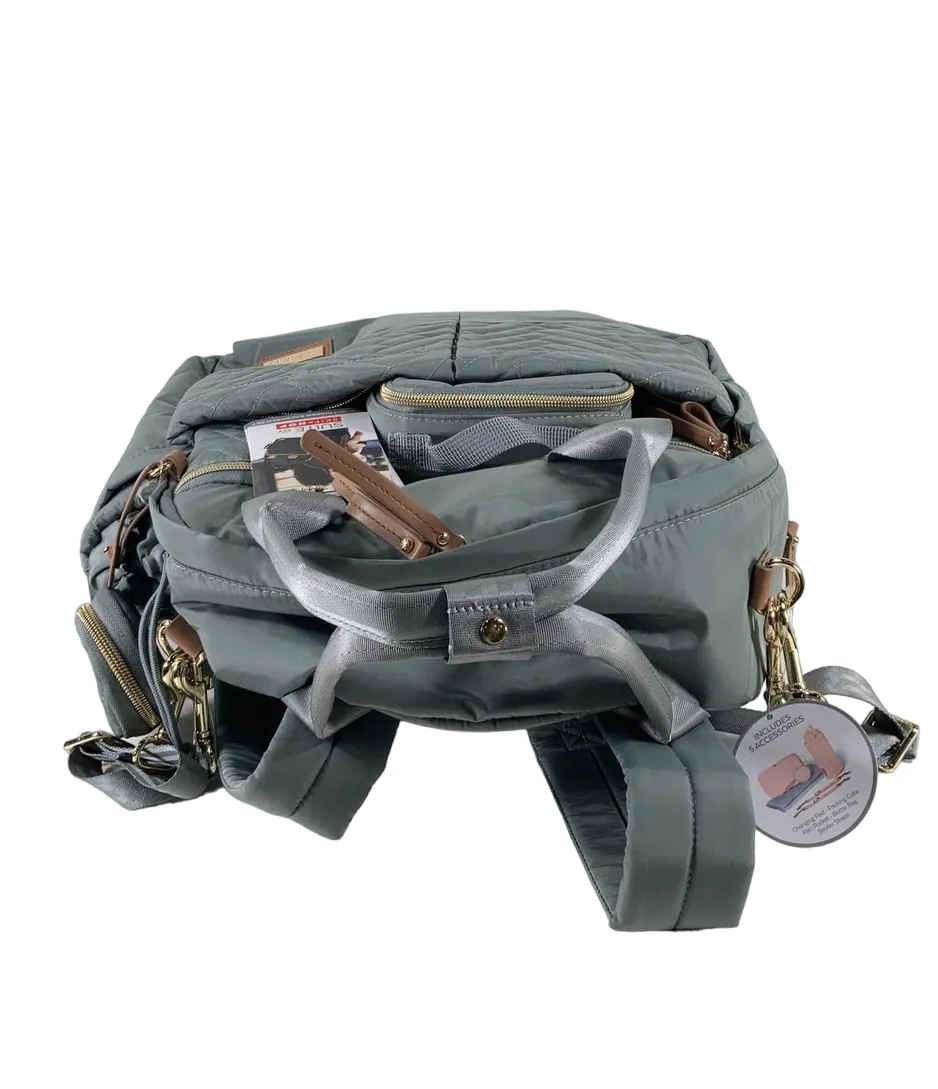 Skip Hop 6-in-1 Diaper Bag Backpack Suite, Dove