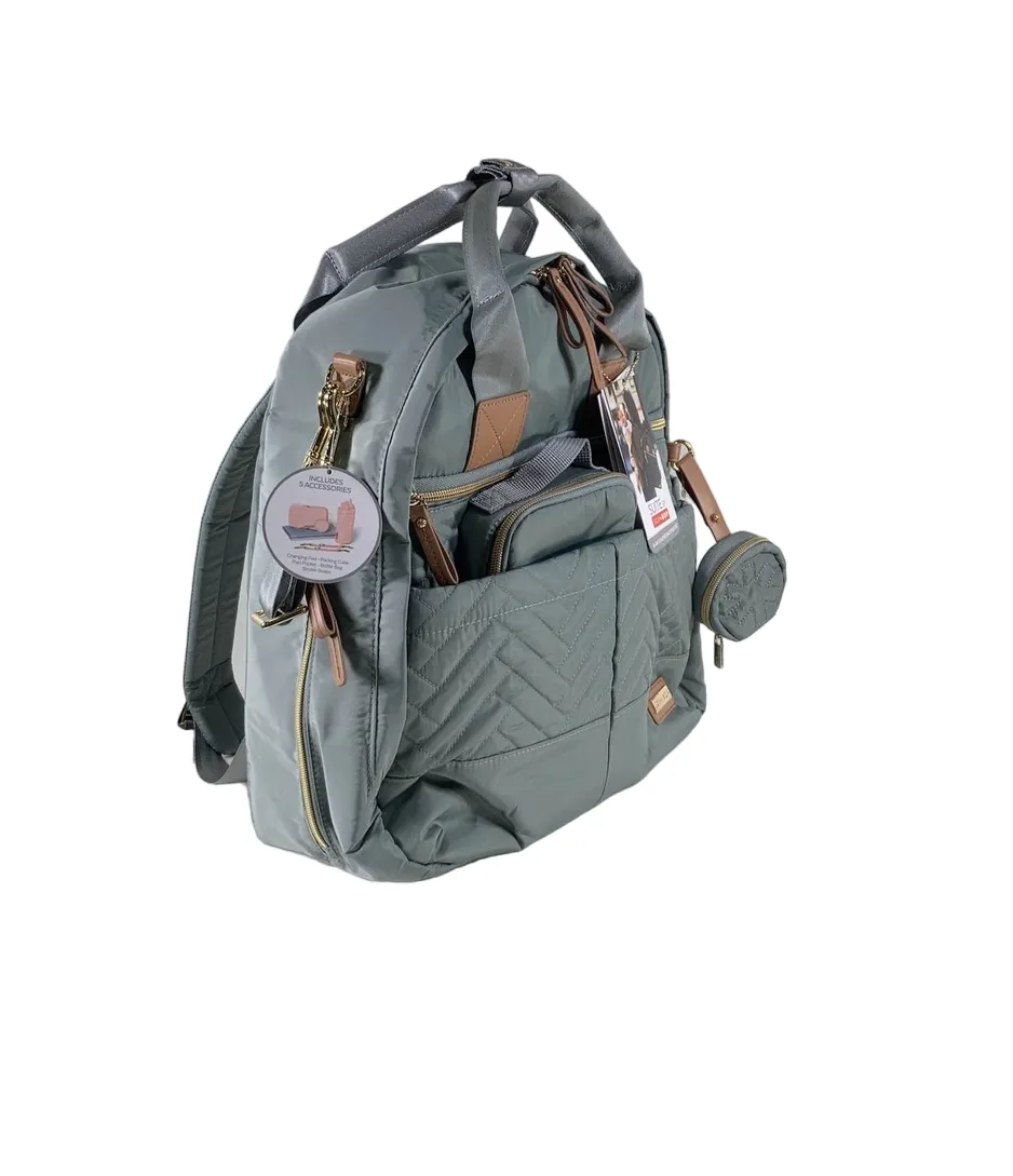 Skip Hop 6-in-1 Diaper Bag Backpack Suite, Dove