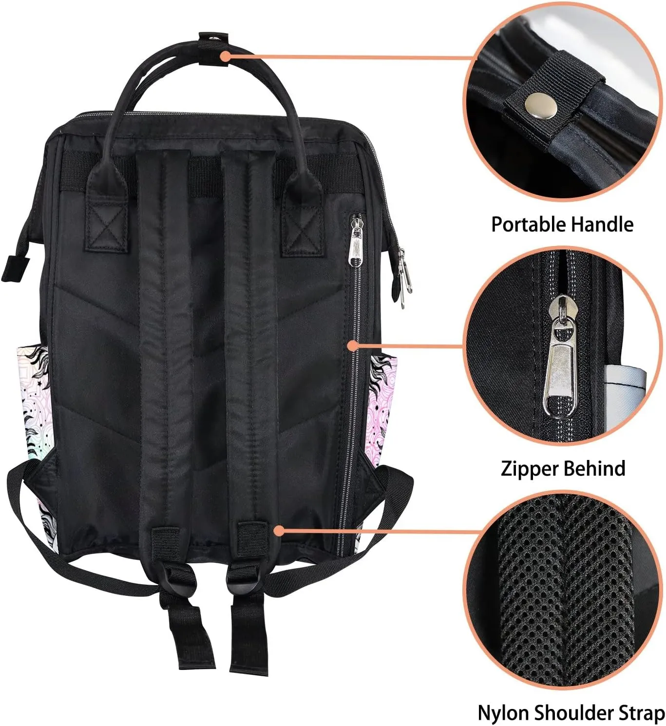 Sky Sun Bohemian Diaper Bag Backpack Waterproof Backpack Baby Nappy Changing Bag for Travel Large Capacity Durable and Stylish for Woman