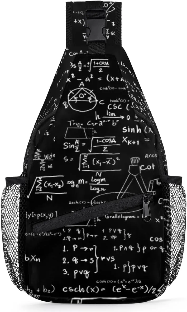 Sling Backpack Education Math Formula,Shoulder Chest Bag Crossbody Sling Bag Travel Hiking Daypack for Women Men