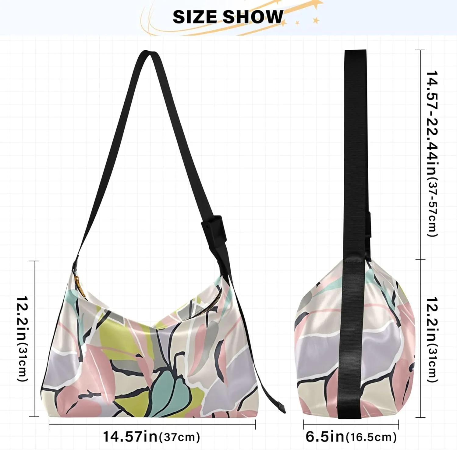 Sloth on Tropical Leaves PU Leather Shoulder Bag Hobo Large Crossbody Bag Fashion Leaf Print Shoulder Handbags