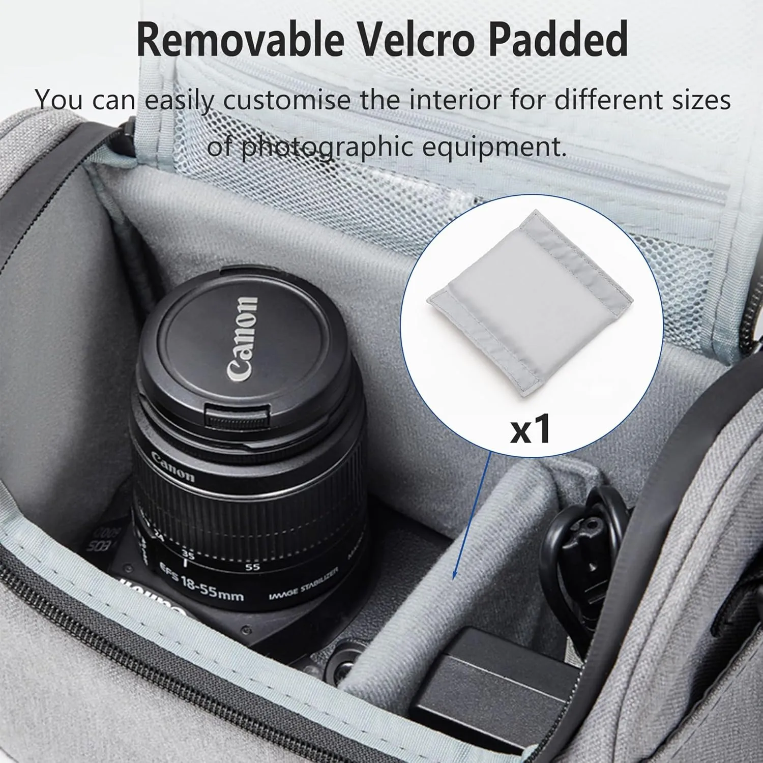 Small Camera Bag, Single Shoulder Compact Camera Case, Waterproof SLR/DSLR Crossbody Bags for Photographers, Compatible with Canon/Sony/Nikon/Fujifilm Device, Lens, Accessories (Grey)