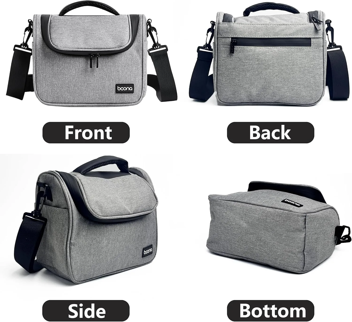 Small Camera Bag, Single Shoulder Compact Camera Case, Waterproof SLR/DSLR Crossbody Bags for Photographers, Compatible with Canon/Sony/Nikon/Fujifilm Device, Lens, Accessories (Grey)