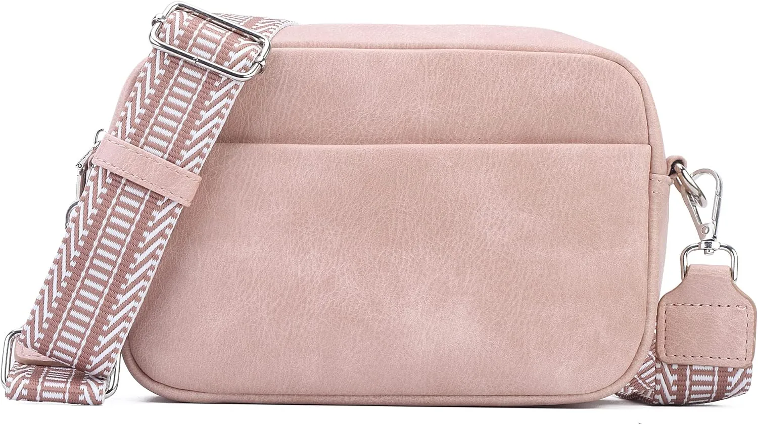 Small Crossbody Bag with Wide Guitar Strap Camera Purse Shoulder Handbag Satchel