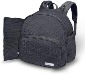 Small Diaper Backpack with 180° Opening,Small Diaper Backpack Bag with 23"*14"Changing Pad, 2*Insulated Pockets, Stroller Straps, for Excursions Short Quickly Day Out,Black