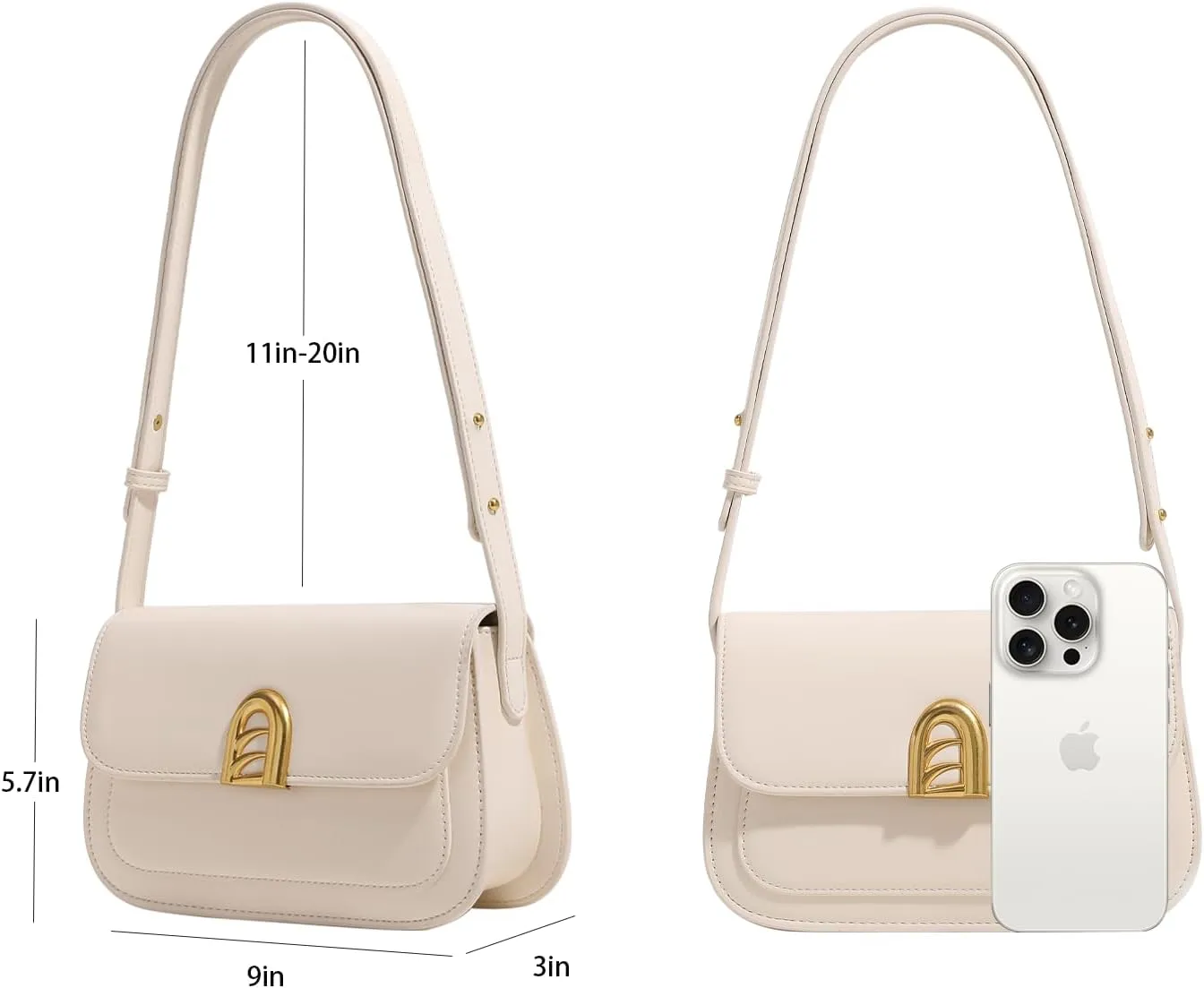 Small Shoulder Bag for Women, Adjustable Strap Leather Crossbody Purses - Clutch Tote Handbag Cute Hobo Bags Trendy Purse