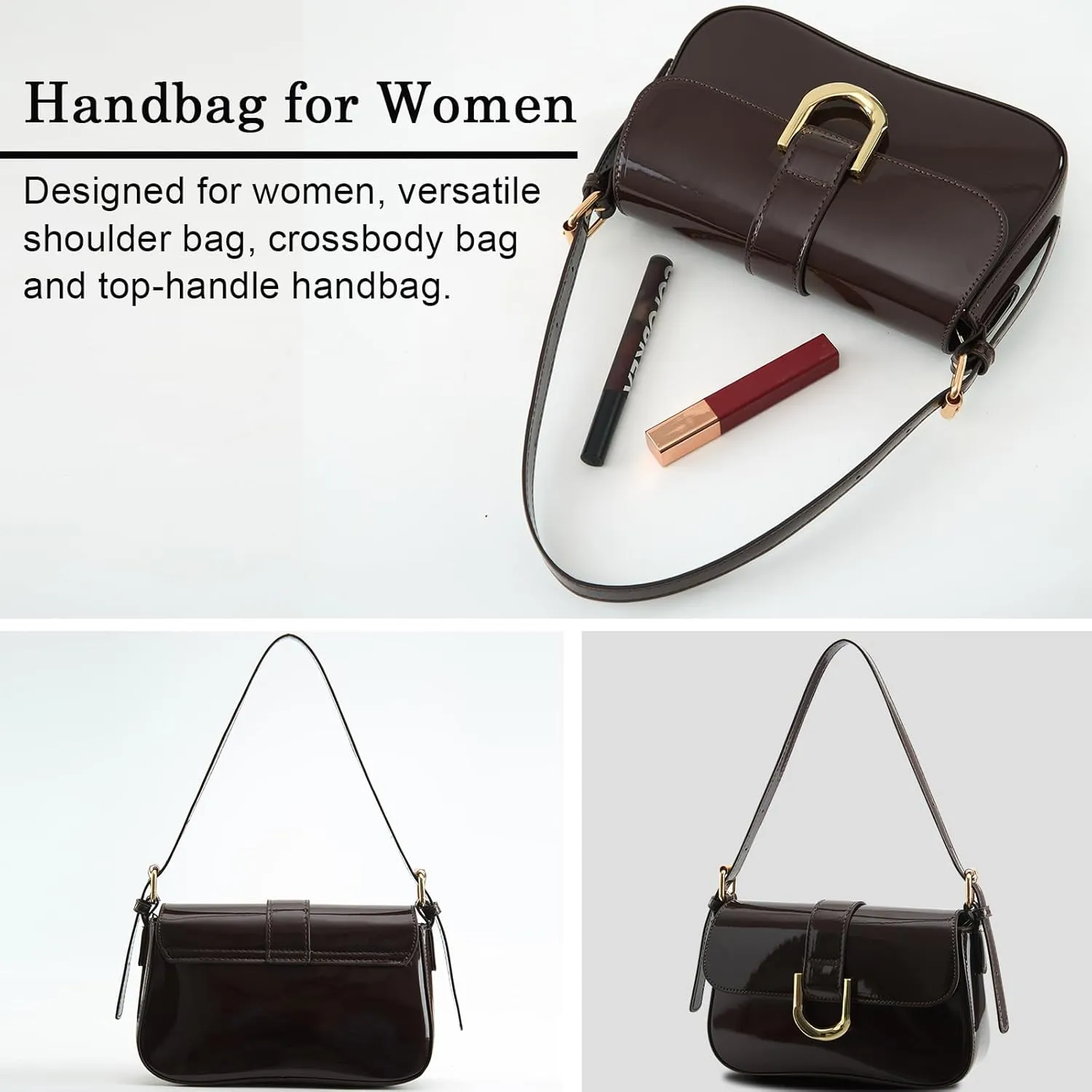 Small Shoulder Bag for women,Crossbody Purses,Leather Tote Handbag Clutch Hobo Purse,with Zipper Closure for Women