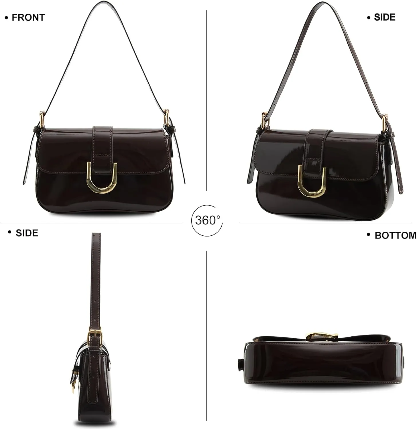 Small Shoulder Bag for women,Crossbody Purses,Leather Tote Handbag Clutch Hobo Purse,with Zipper Closure for Women